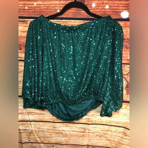 Green Sequin All over crop - Picture 12 of 14